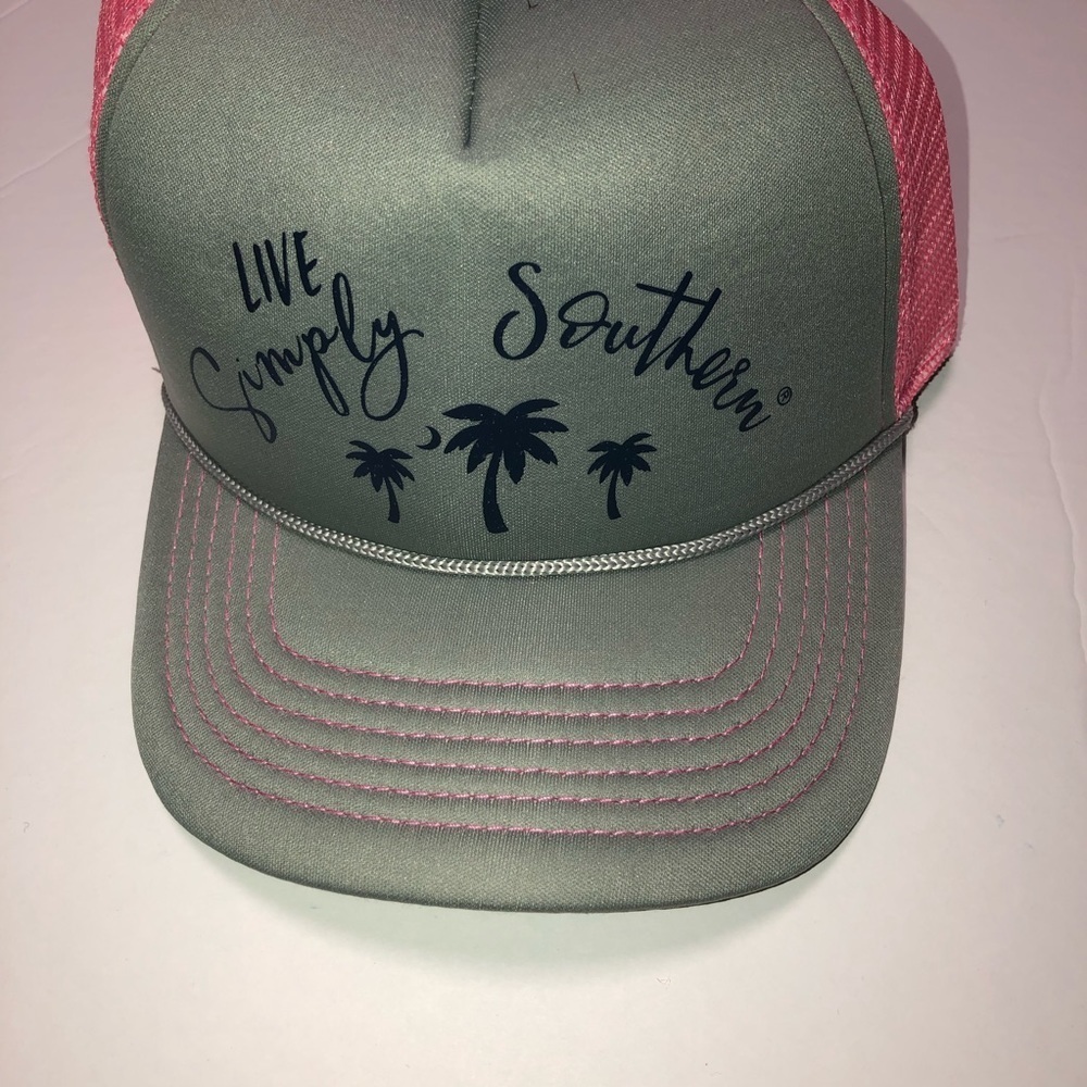 NEW live simply southern truckers cap hat pink